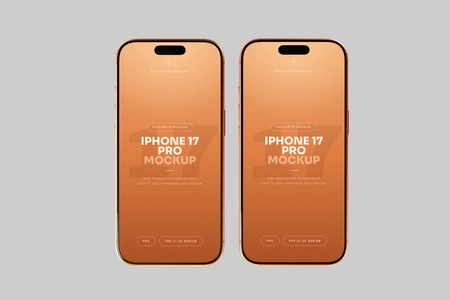 Free Orange iPhone 17 Pro Mockup