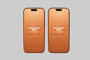 Free Orange iPhone 17 Pro Mockup