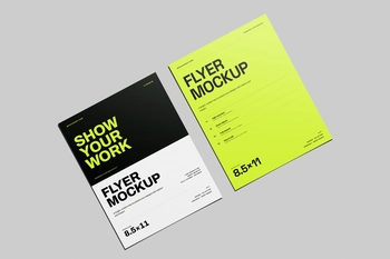 Free US Letter Flyer Poster Mockup Soft Shadows