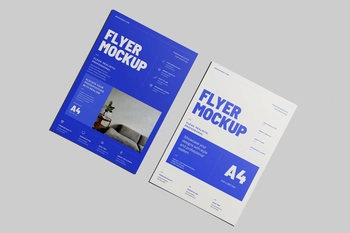 A4 EU Flyer Poster Mockup On Flat Surface