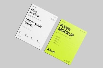 Free US Letter Flyer Poster Mockup Pair