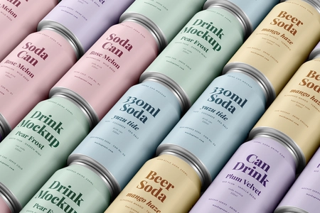Free 330ml Soda Beer Drink Can Mockup On Surface