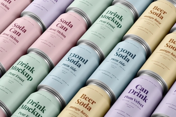 Free 330ml Soda Beer Drink Can Mockup On Surface