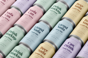 Free 330ml Soda Beer Drink Can Mockup On Surface