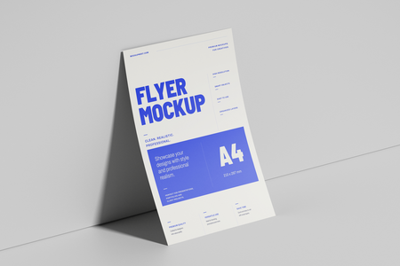 Free A4 EU Flyer Poster Mockup On Floor