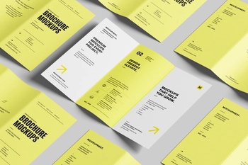 Free A4 Trifold Flyer Mockup Bright Studio Light