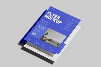 A4 EU Flyer Poster Mockup Angled Perspective