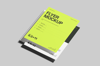 Free US Letter Flyer Poster Mockup Perspective View