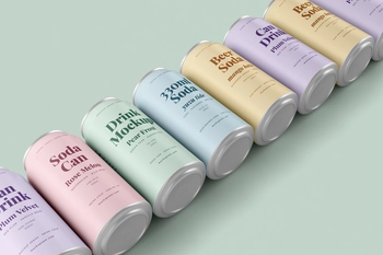 Free 330ml Soda Beer Drink Can Mockup Single