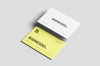 Free 85×55 Business Card Mockup Landscape Angled View