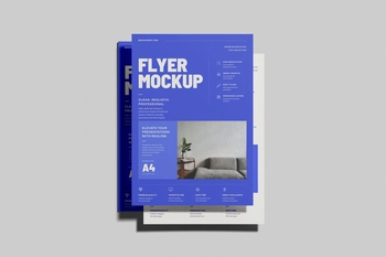 Free A4 EU Flyer Poster Mockup Portrait