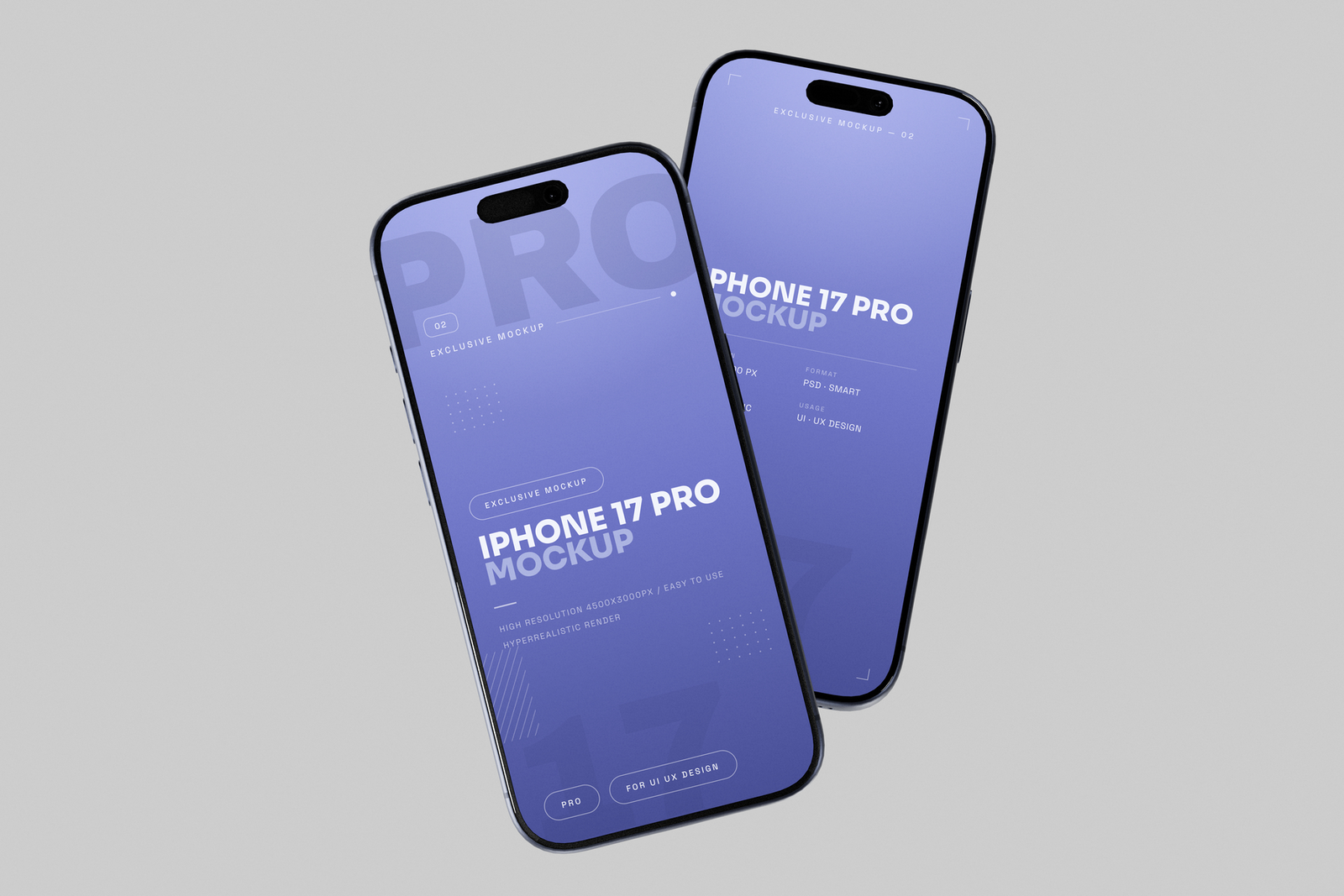 Free Blue iPhone 17 Pro Mockup Top View