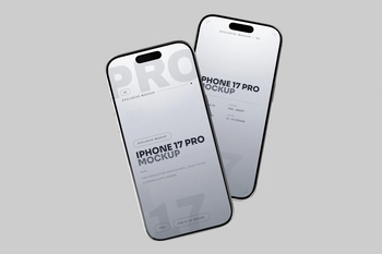 Free Silver iPhone 17 Pro Mockup Floating Single