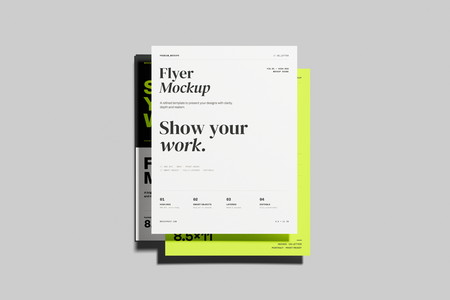 Free US Letter Flyer Poster Mockup Open