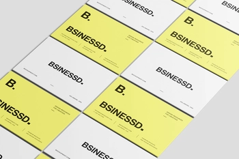85×55 Business Card Mockup On White Surface