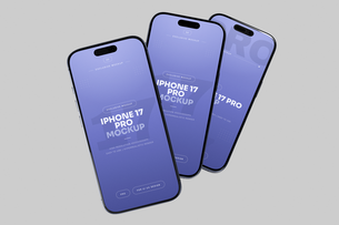 Blue iPhone 17 Pro Mockup Angled View
