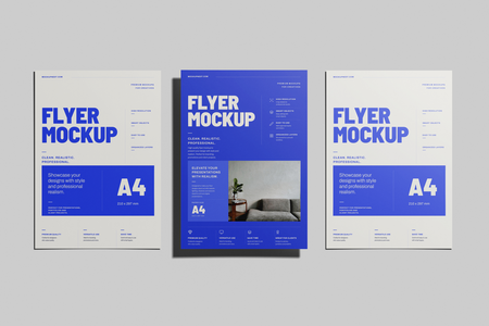 Free A4 EU Flyer Poster Mockup Open