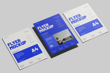 A4 EU Flyer Poster Mockup Angled View