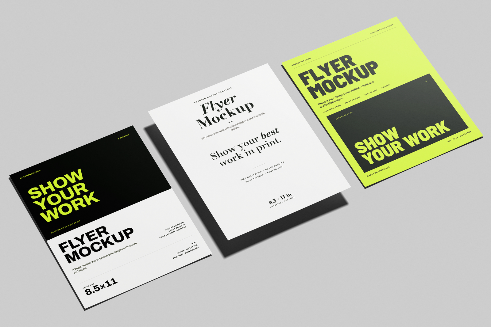 Free US Letter Flyer Poster Mockup Minimal Studio