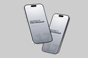 Free Silver iPhone 17 Pro Mockup Floating