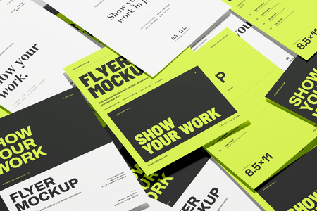 Free US Letter Flyer Poster Mockup Top View