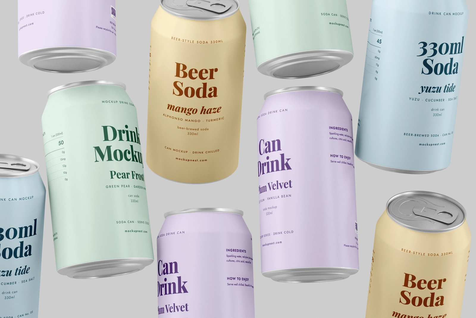 330ml Soda Beer Drink Can Mockup