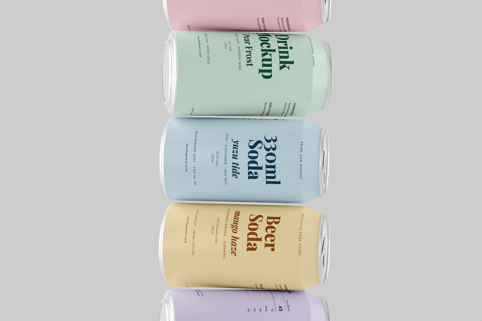 330ml Soda Beer Drink Can Mockup Side Perspective