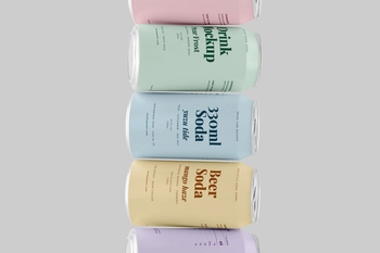330ml Soda Beer Drink Can Mockup Side Perspective