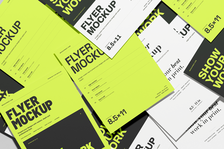 US Letter Flyer Poster Mockup From Top View