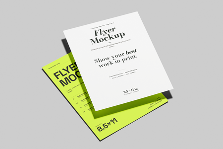 Free US Letter Flyer Poster Mockup Shadow Overlay
