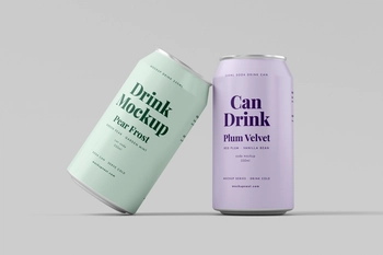 330ml Soda Beer Drink Can Mockup Front View