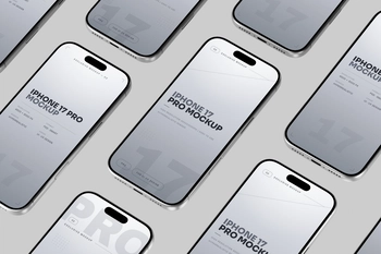 Silver iPhone 17 Pro Mockup Landscape