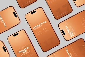 Orange iPhone 17 Pro Mockup Landscape
