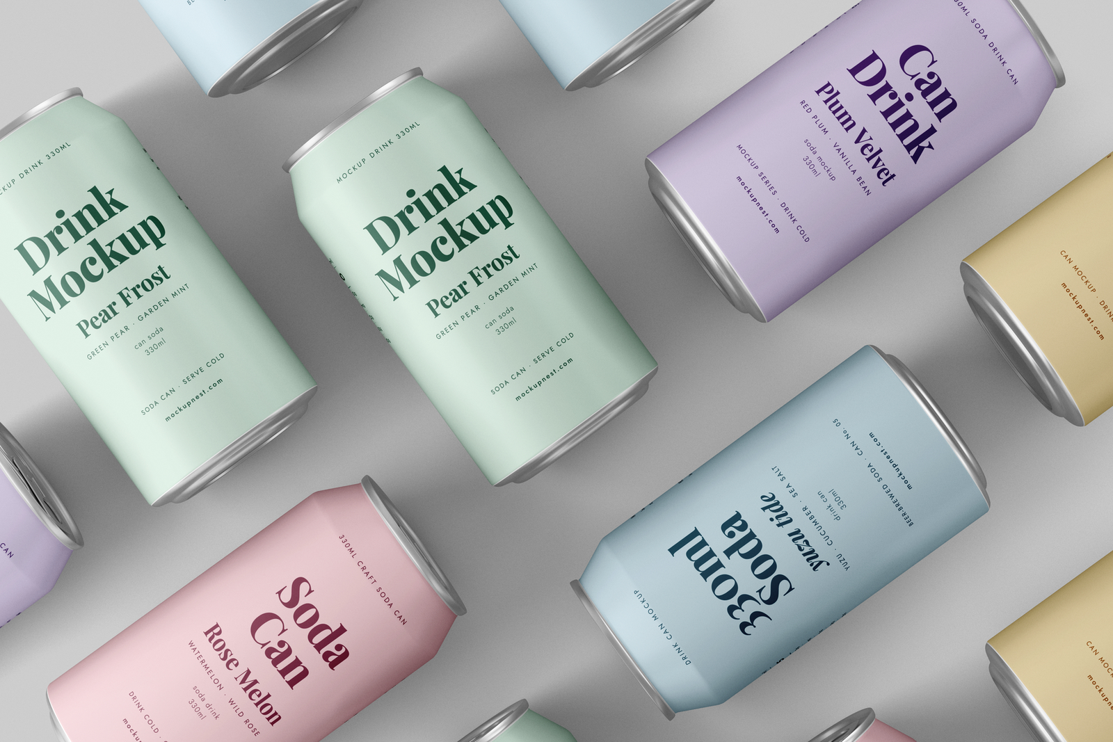 Free 330ml Soda Beer Drink Can Mockup On Clean Background