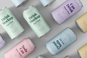 Free 330ml Soda Beer Drink Can Mockup On Clean Background