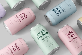 330ml Soda Beer Drink Can Mockup In Studio Light