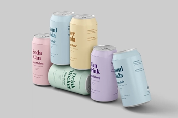 Free 330ml Soda Beer Drink Can Mockup Soft Studio Light