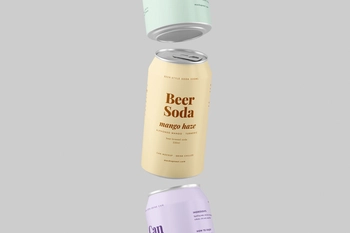 330ml Soda Beer Drink Can Mockup Floating