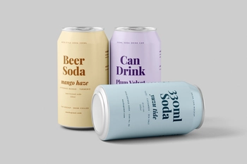 330ml Soda Beer Drink Can Mockup Clean Background