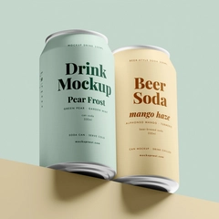 Free 330ml Drink Can Mockup On Slanted Surface