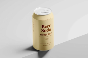 330ml Beer Can Mockup Angled View