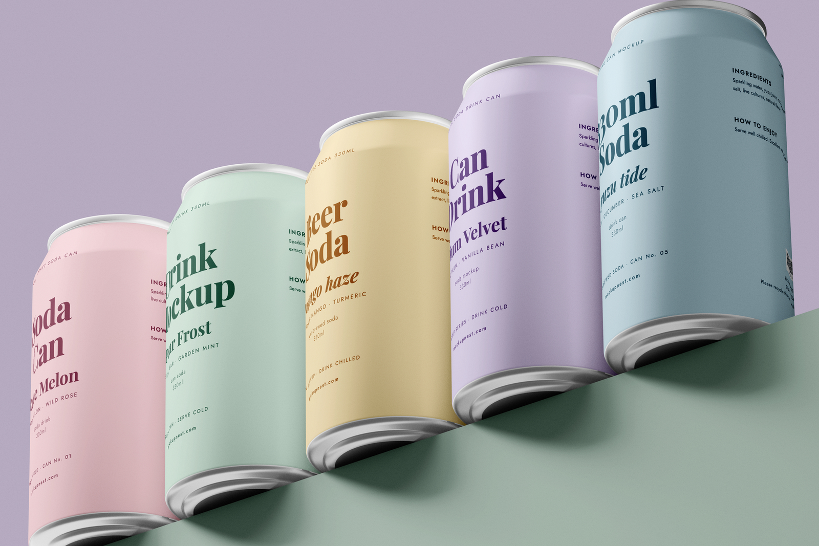 330ml Drink Can Mockup On Platform