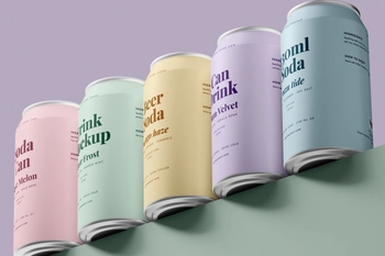 330ml Drink Can Mockup On Platform