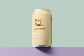 Free 330ml Drink Can Mockup On Studio Surface