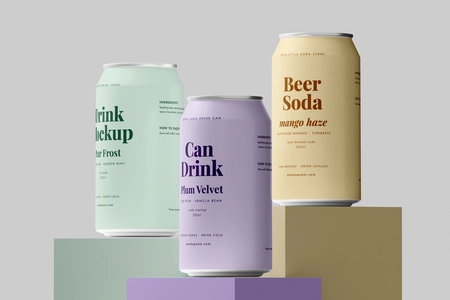 Free Beer Can Mockup