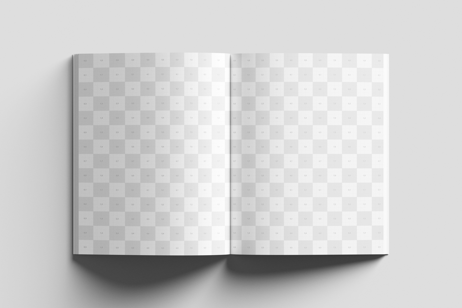 Free US Letter Branding Magazine Mockup Top View Open
