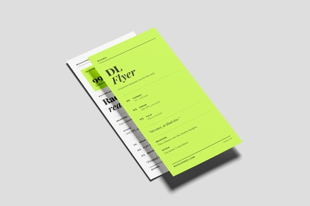Free DL Flyer Mockup Angled Perspective