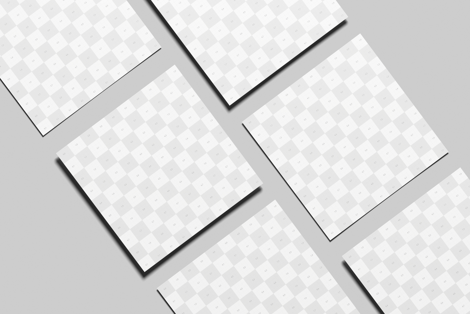 Free Square Leaflet Mockup Angled View Set