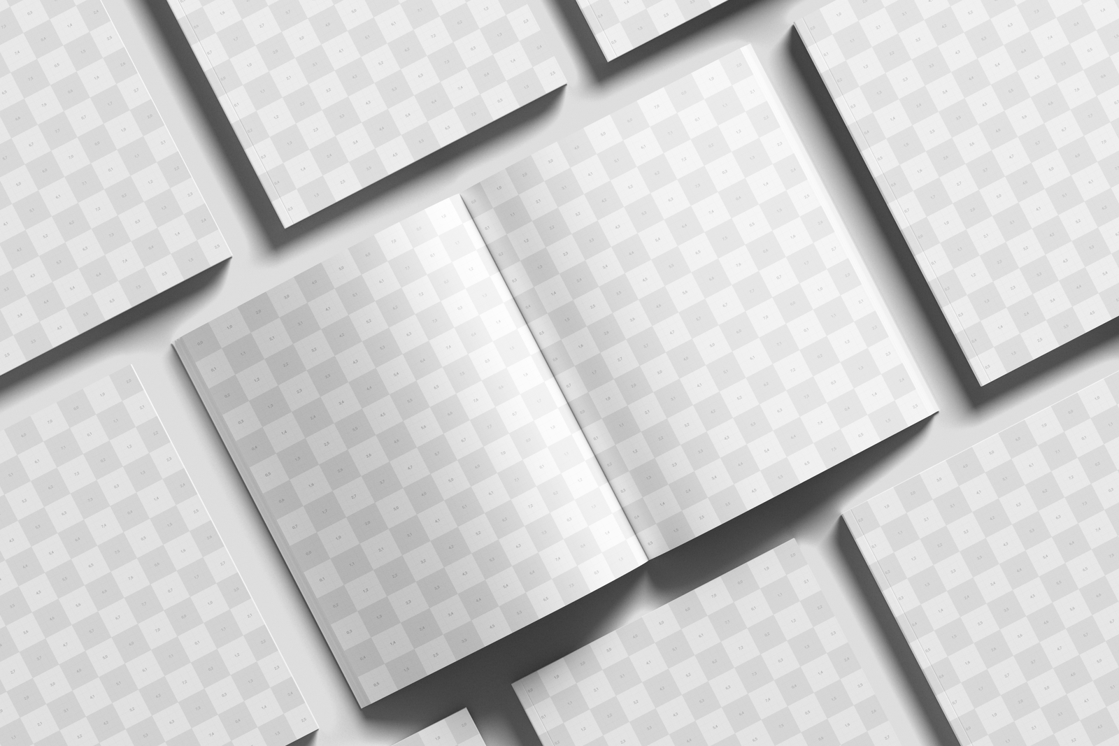 US Letter Print Magazine Mockup On Surface Angled View