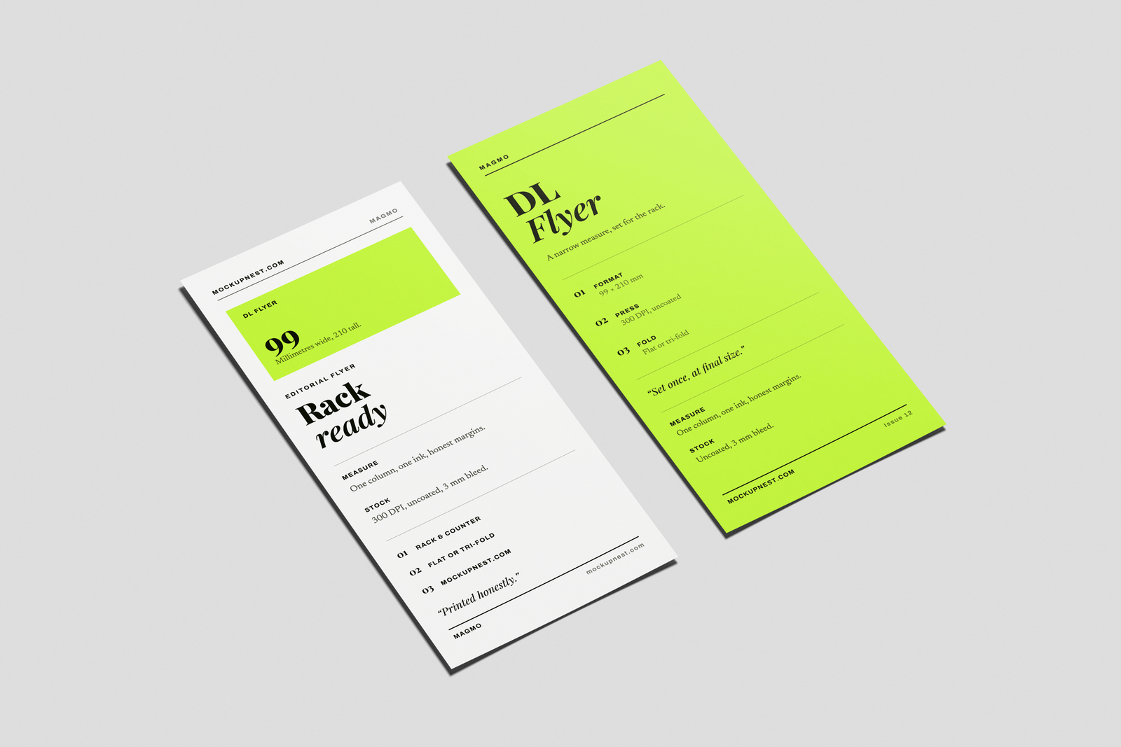 Free DL Handbill Mockup Angled View